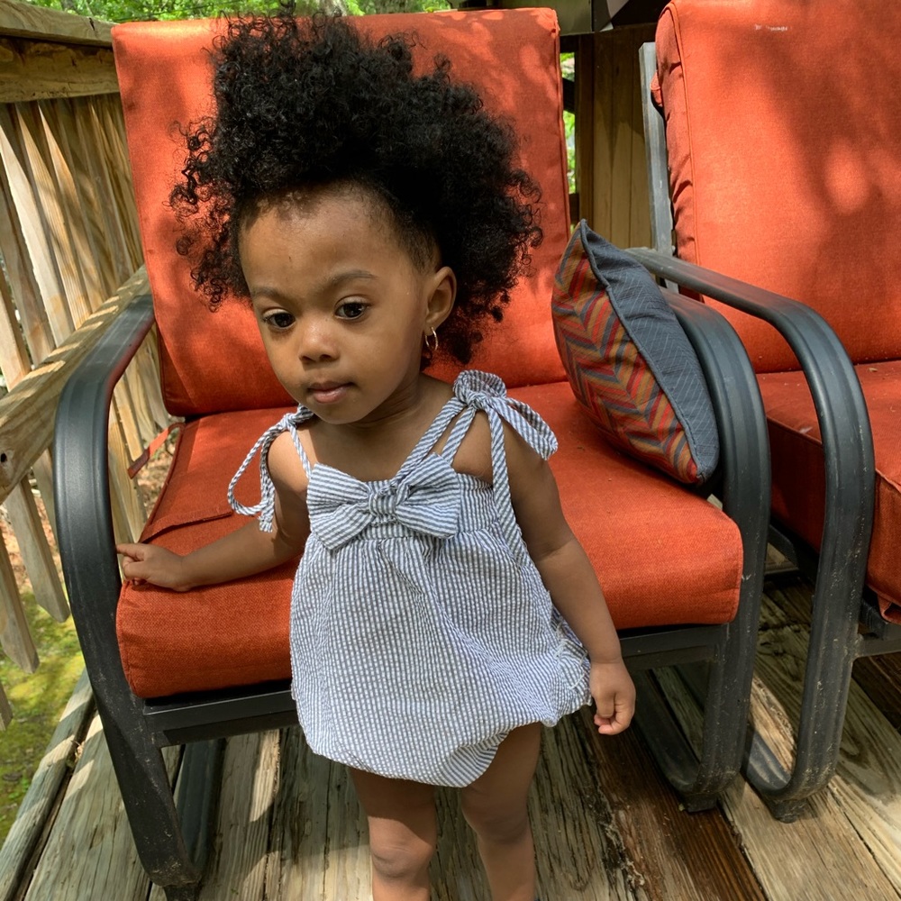 Gray and White Romper for Baby